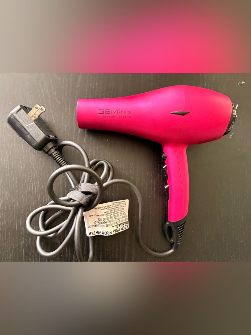 GEM Force Intense Ionic Ceramic Science Hair Dryer, PINK